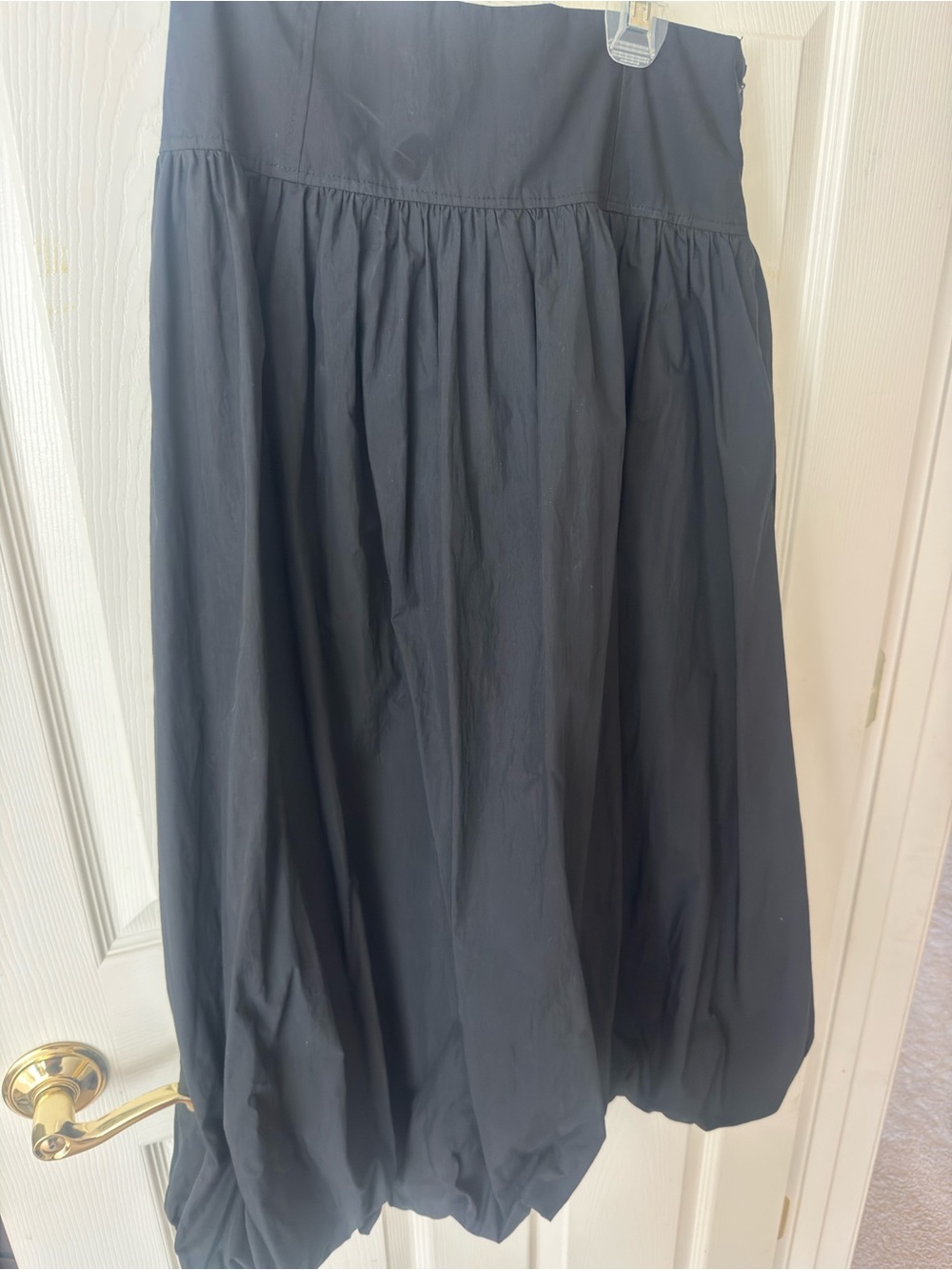 Women's Black Bubble Midi Skirt